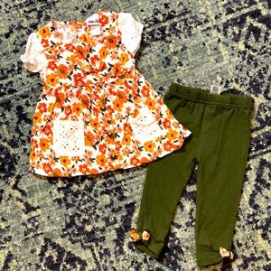 Adorable floral outfit 3t 4t EUC!